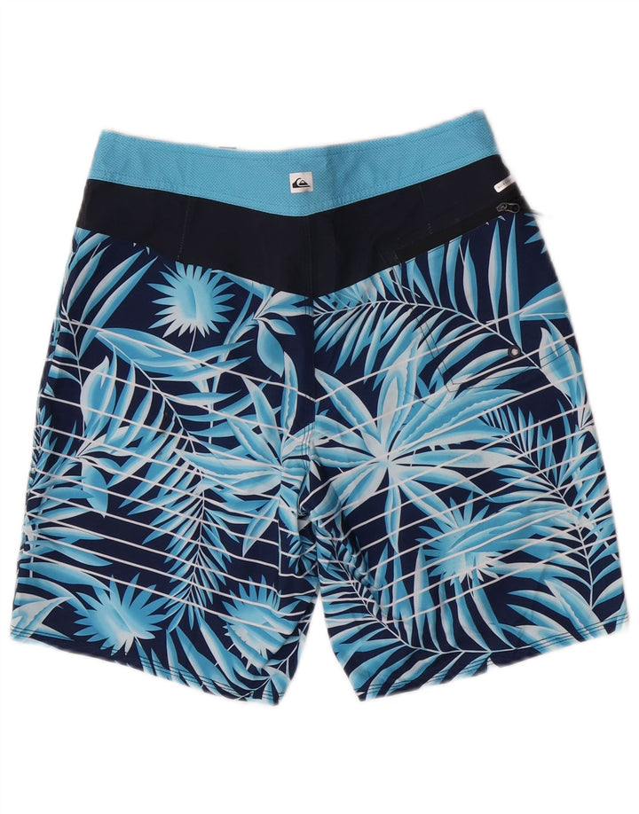 Shorts de natação masculino Quiksilver pequeno azul floral poliéster