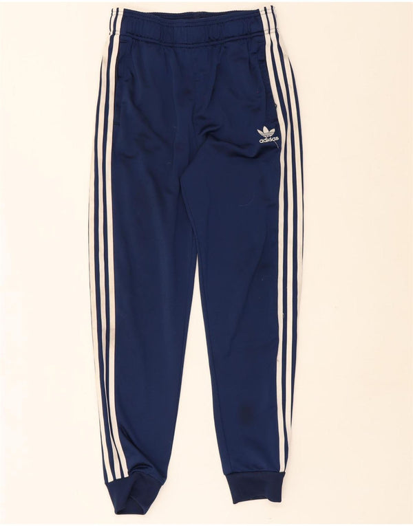 Adidas meninos calças de treino joggers 13-14 anos azul marinho poliéster