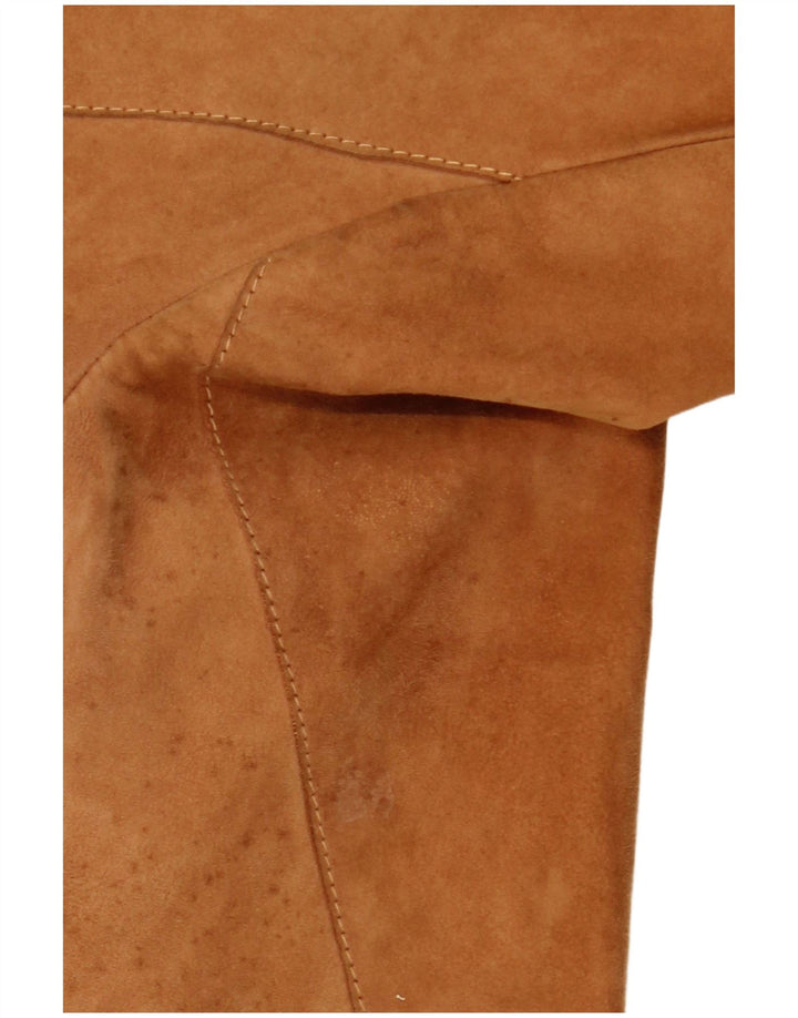 Jaqueta blazer feminina VINTAGE de camurça com 3 botões IT 42 marrom médio