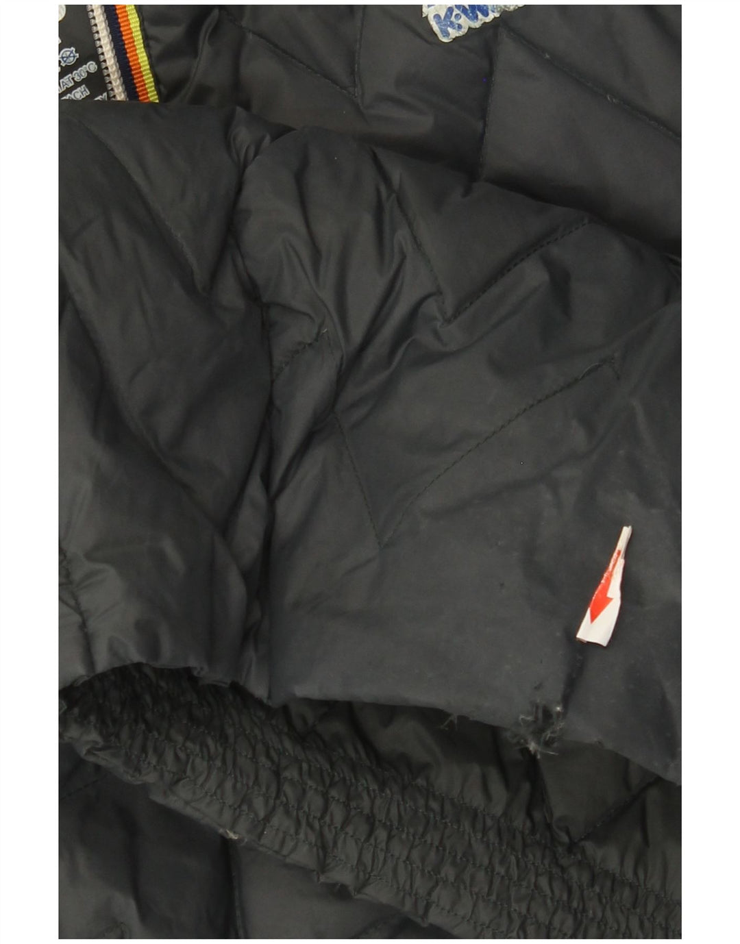 Jaqueta masculina acolchoada com capuz K-Way UK 40 grande poliamida cinza