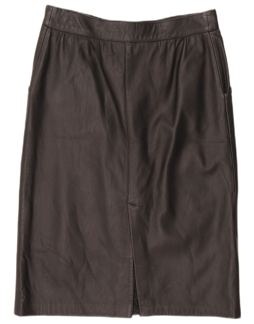 Saia de couro feminina vintage W33 grande preta
