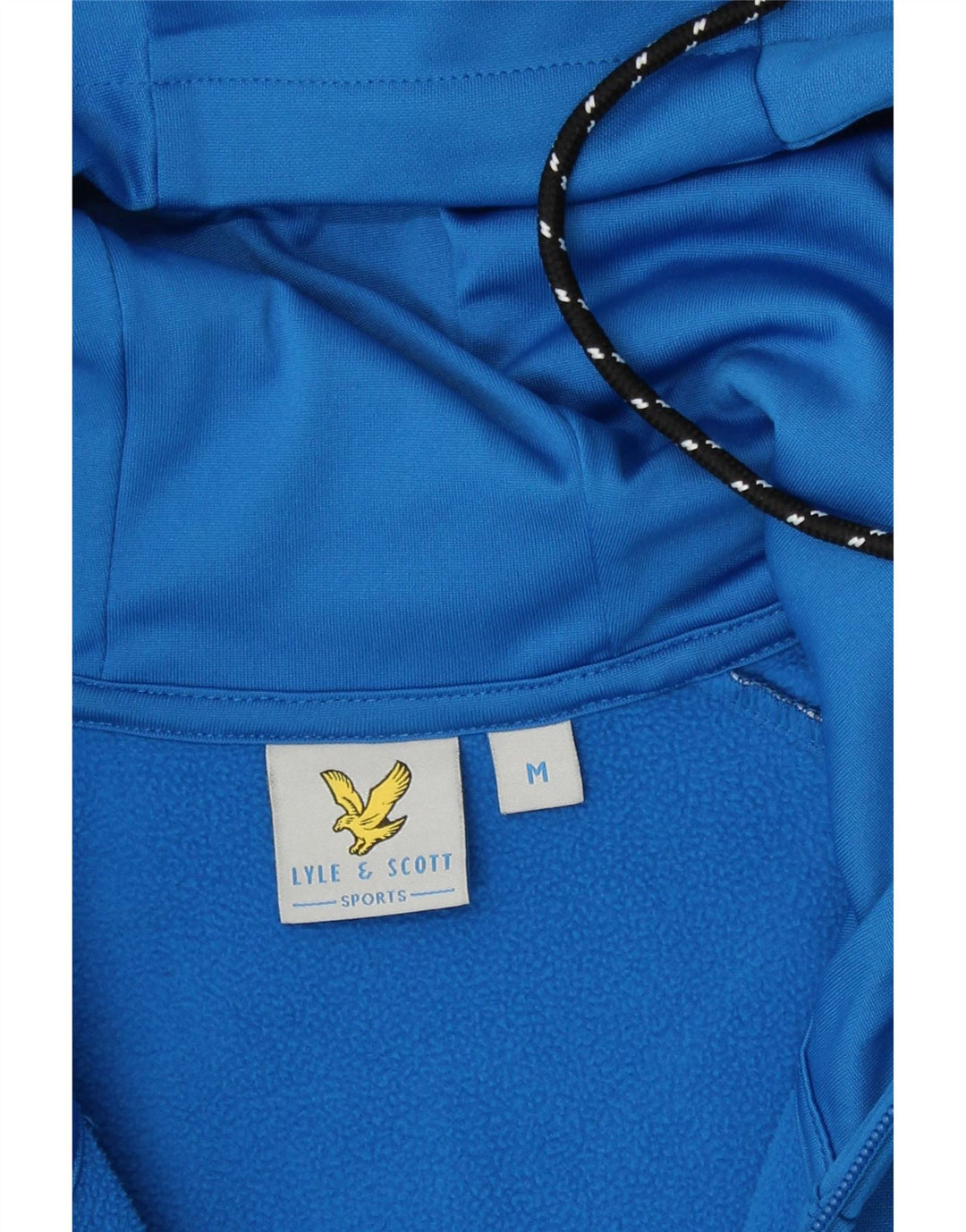 Lyle & Scott Suéter masculino com capuz e zíper azul médio poliéster colorblock