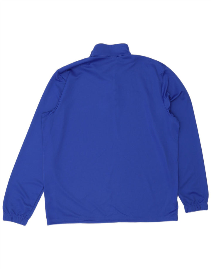 Top feminino Adidas Climalite gráfico com zíper e manga comprida XL azul poliéster