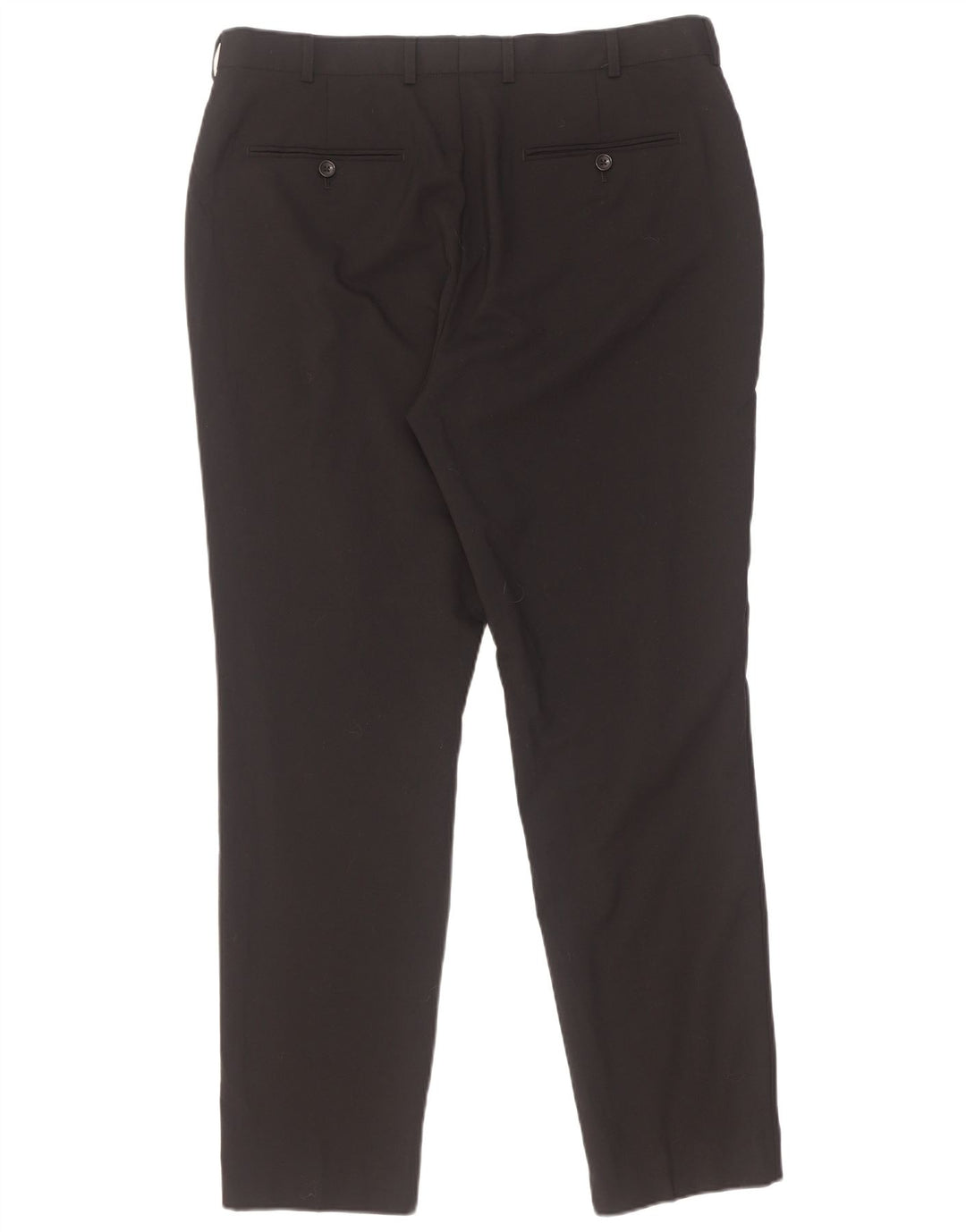 Calças de terno de ajuste fino masculino French Connection W36 L31 poliéster preto