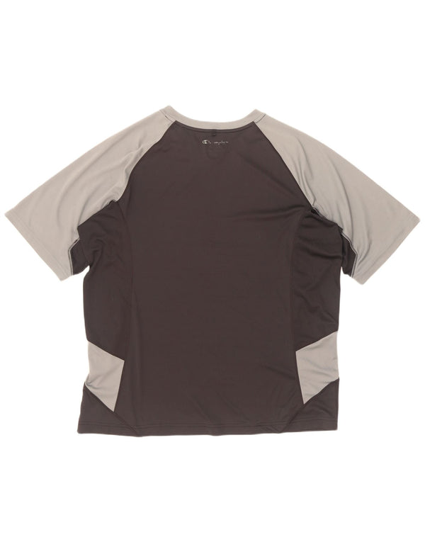 Camiseta masculina Champion XL preto colorblock poliéster