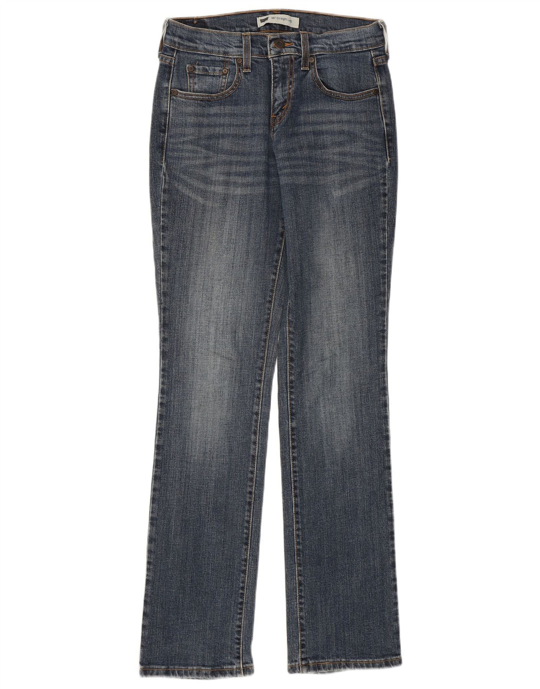 Levi's feminino 505 jeans retos US 2 XS W25 L31 algodão azul