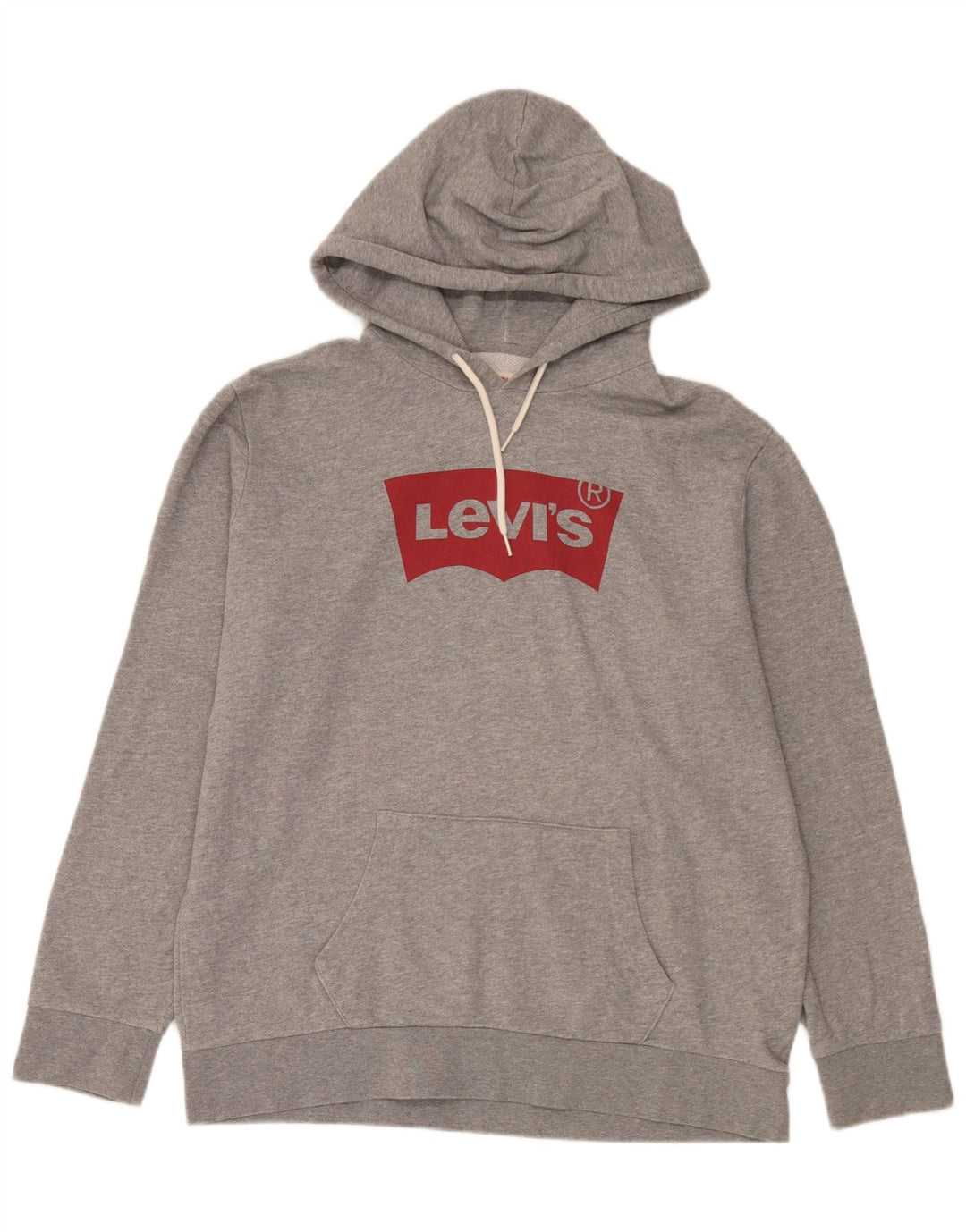 Suéter com capuz gráfico masculino Levi's grande algodão cinza