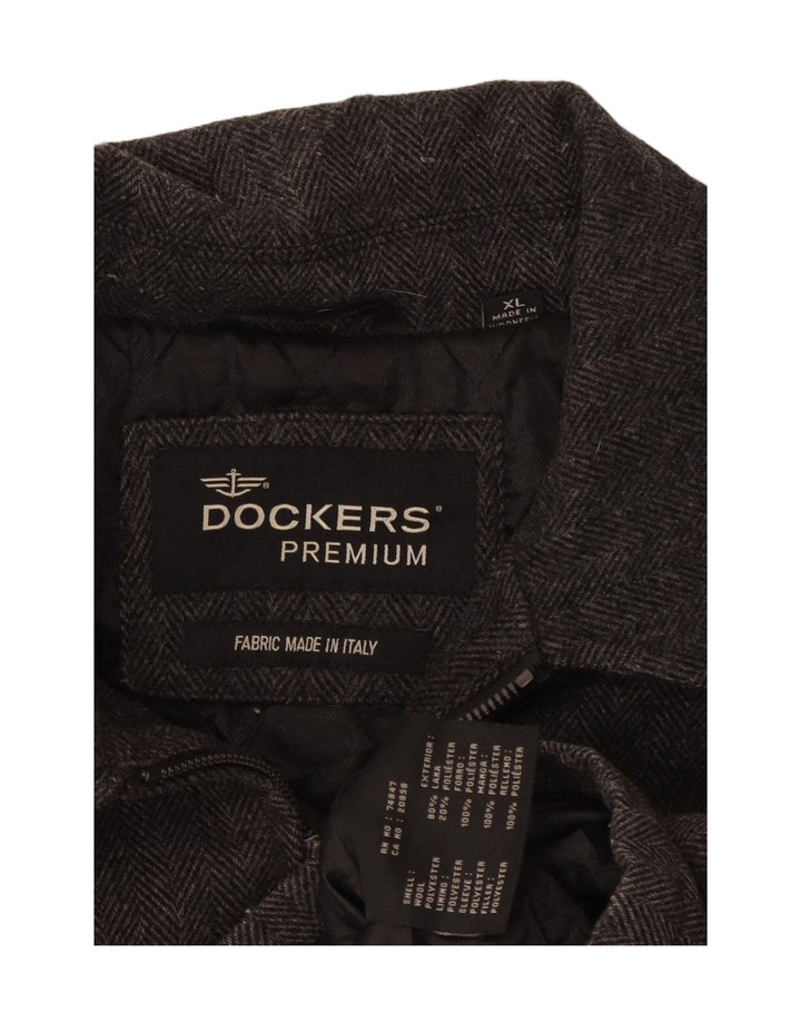Jaqueta bomber masculina Dockers UK 42 XL cinza espinha de peixe
