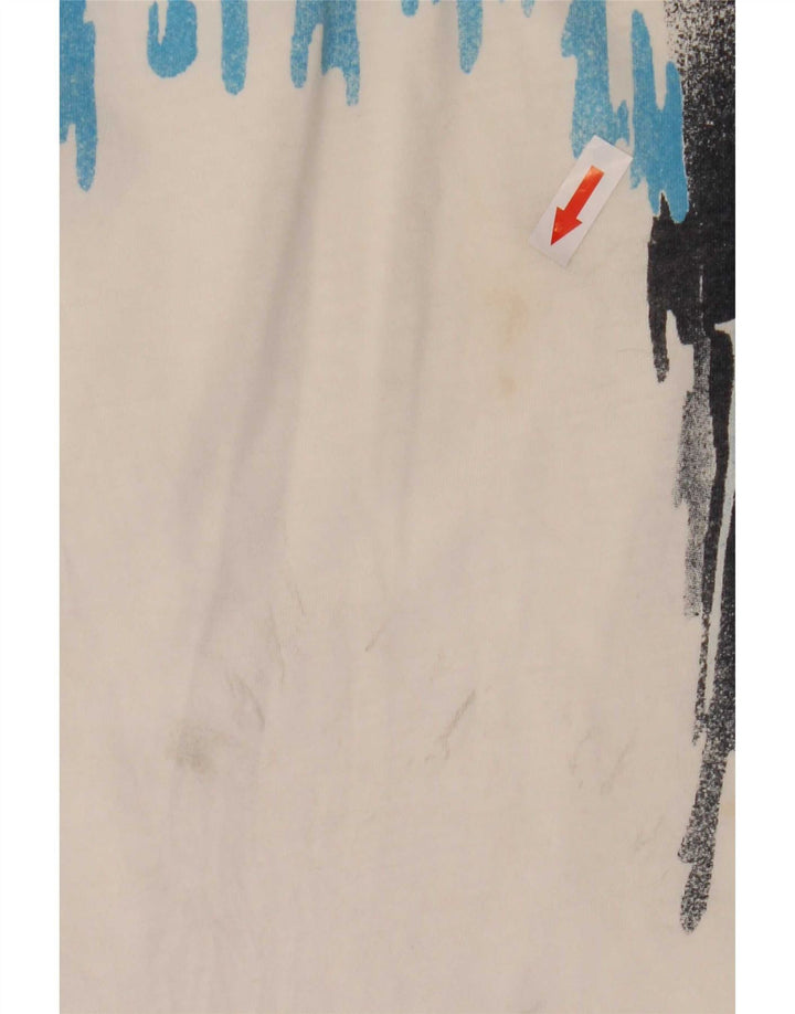 Camisa polo masculina Ellesse com padrão abstrato médio branco