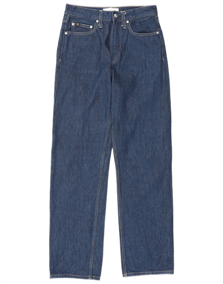 Calça jeans reta feminina Calvin Klein W28 L30 algodão azul