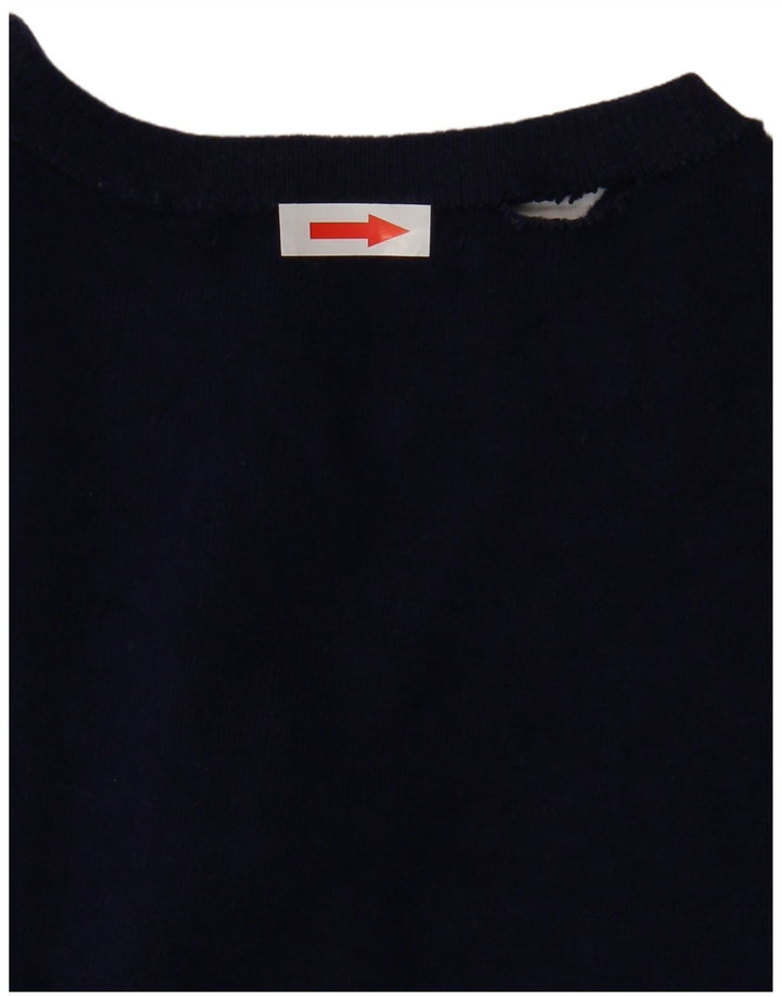 Suéter cardigã feminino ZARA Reino Unido 12 médio azul marinho