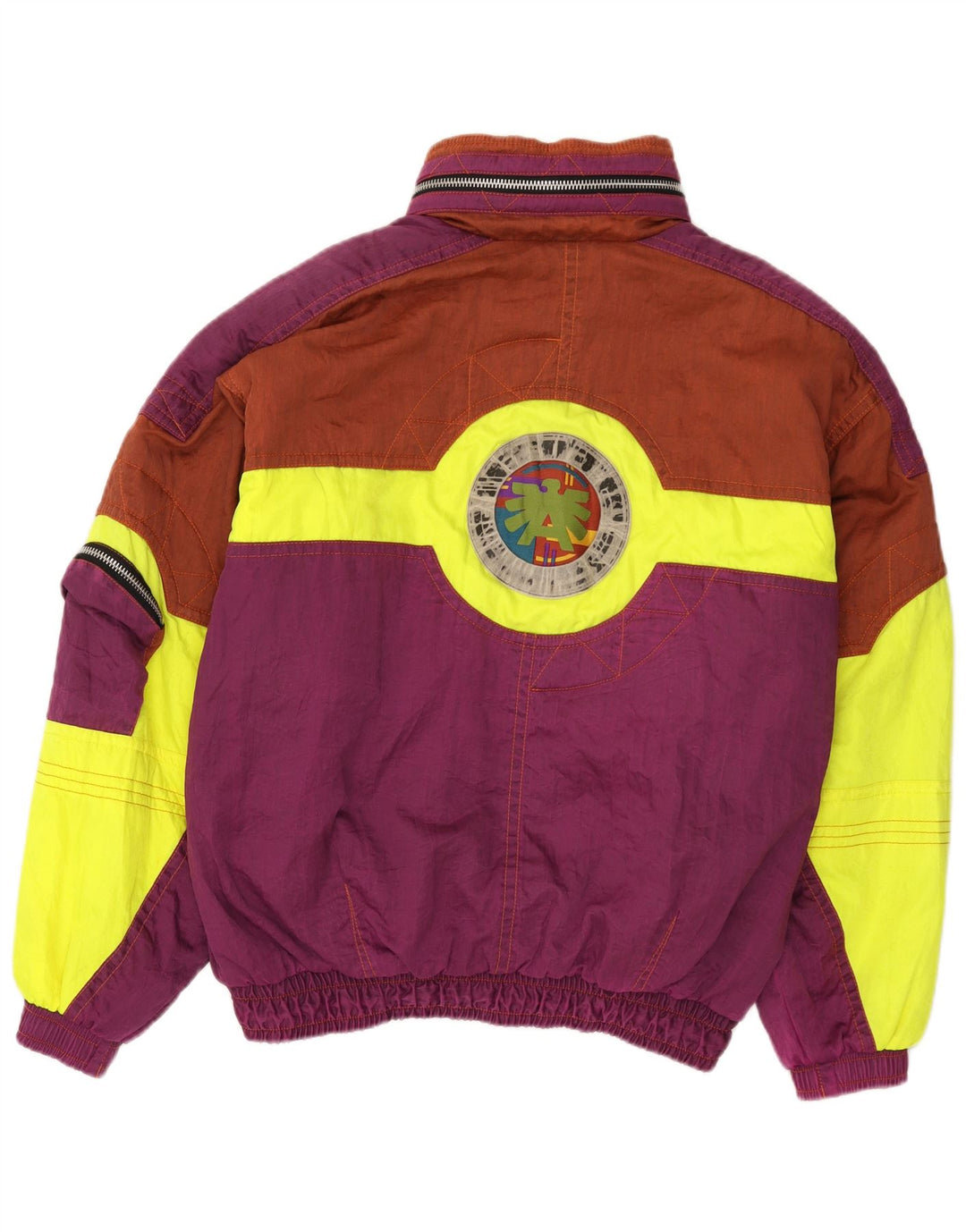 Jaqueta de esqui masculina Asics Graphic com capuz UK 44 2XL Colorblock multicolorido