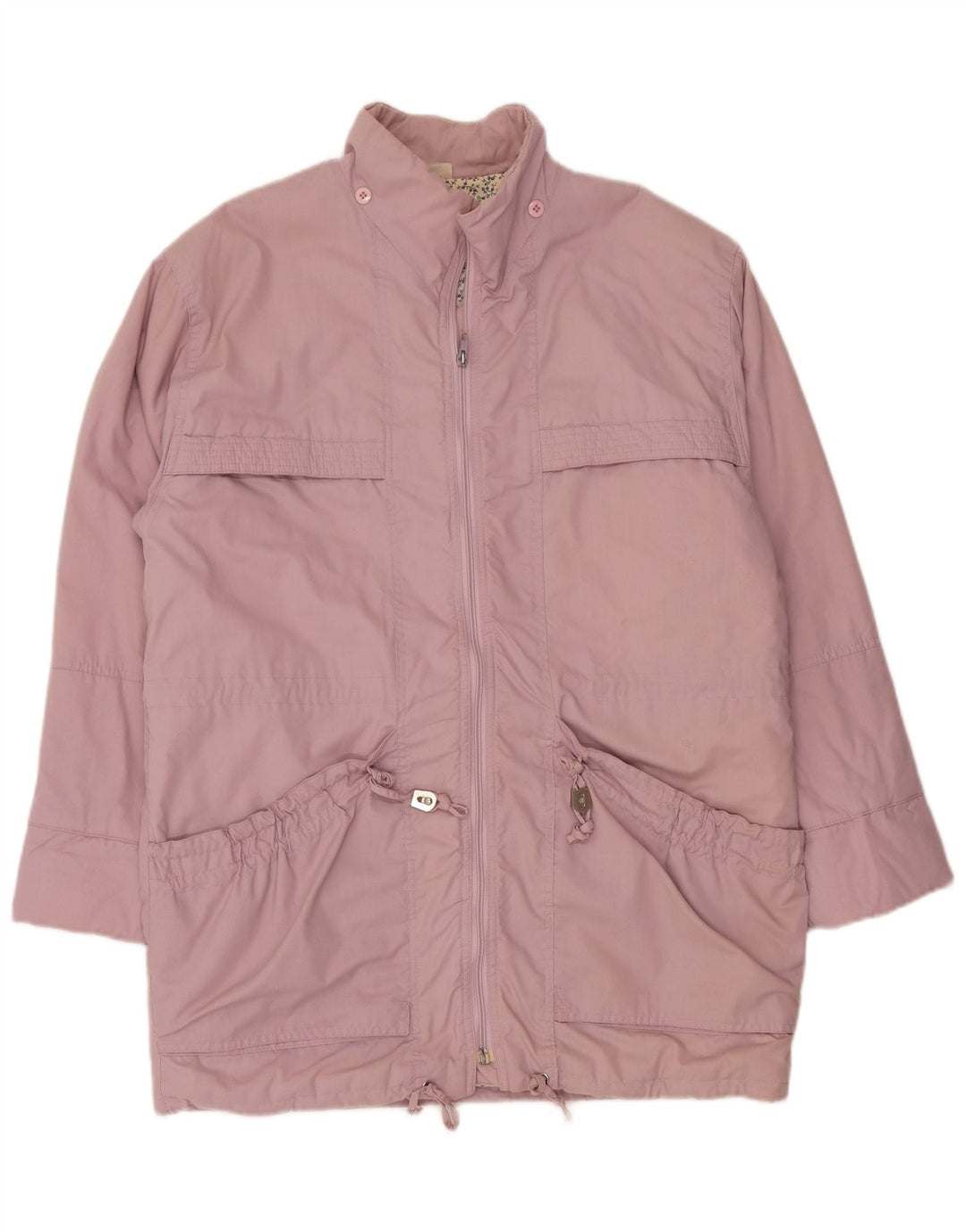 Casaco corta-vento oversized feminino vintage IT 36/38 XS poliéster rosa