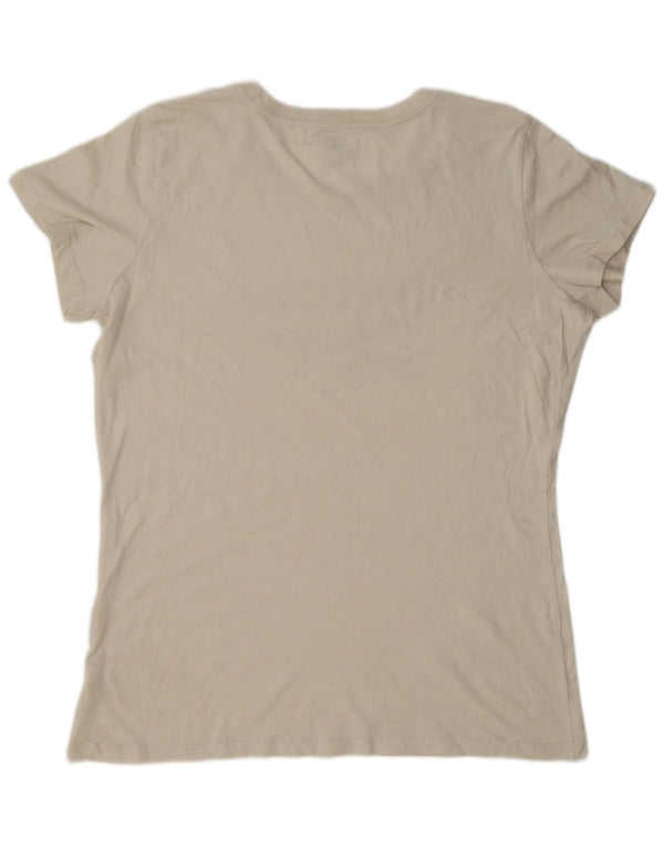 Camiseta feminina Reebok Graphic Top UK 18 XL algodão bege