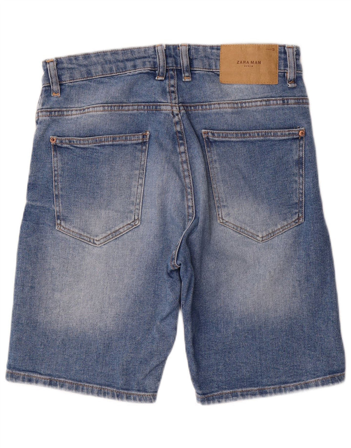 Zara Mens Denim Shorts EU 40 Médio W31 Azul Algodão