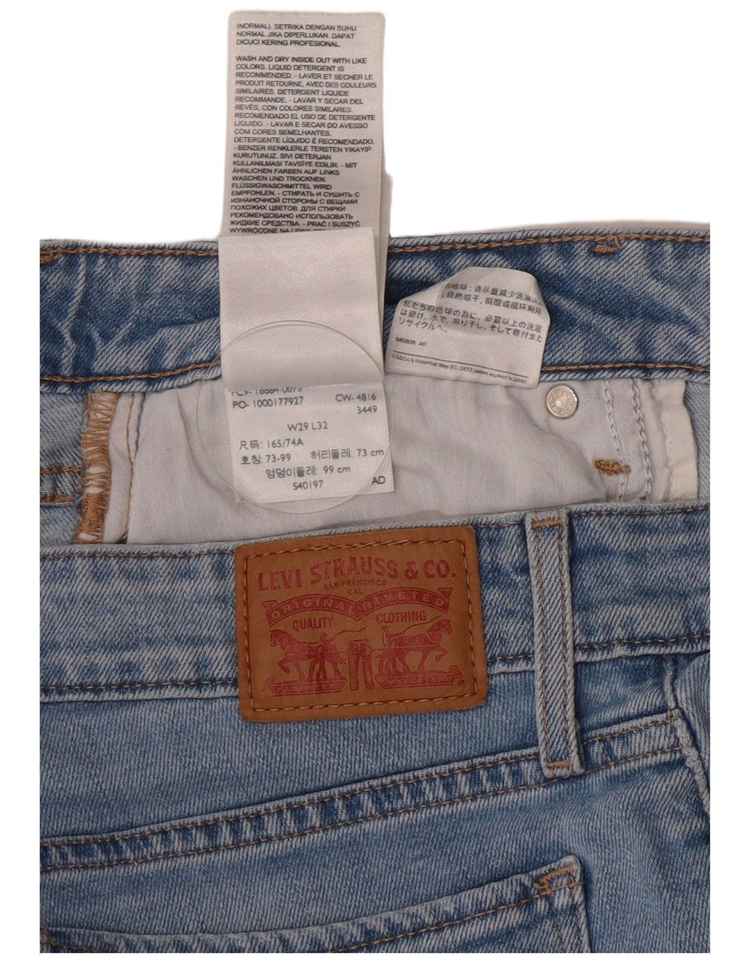 Calça jeans feminina Levi's 712 Slim W29 L29 azul algodão