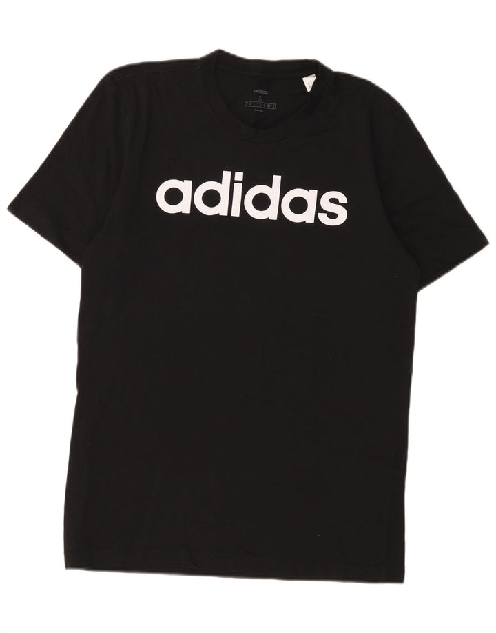 Adidas Mens Graphic T-Shirt Top Pequeno Algodão Preto