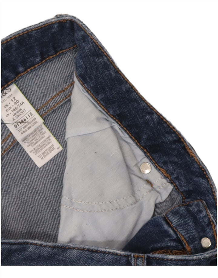 Marks & Spencer Calça Jeans Feminina Crop Slim UK 12 Médio W32 L26 Azul