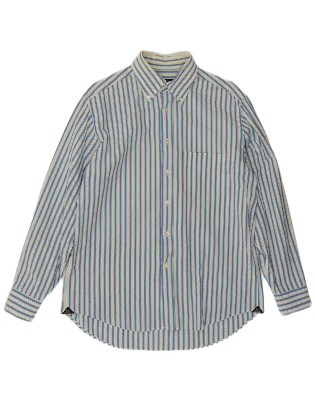Camisa masculina Best Company grande algodão listrado azul