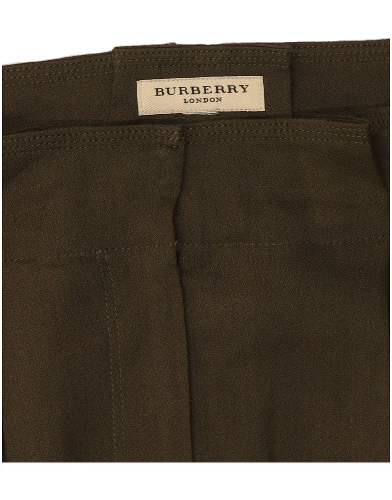 BURBERRY Womens High Waist Tulip Skirt W32 Large Khaki Linen Vintage Burberry and Second-Hand Burberry from Messina Hembry 