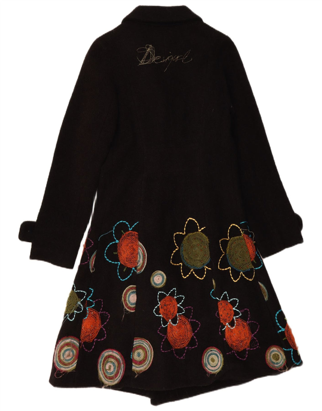 Sobretudo gráfico feminino Desigual EU 38 médio preto floral