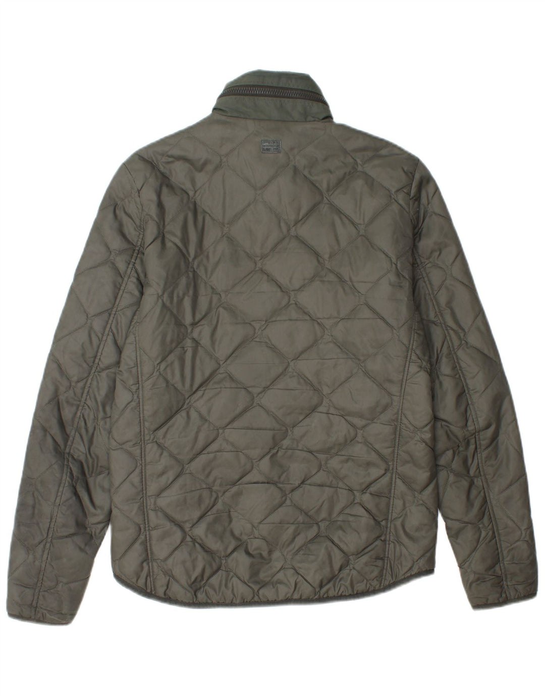 Jaqueta masculina acolchoada com capuz G-Star UK 36 pequena poliamida cáqui