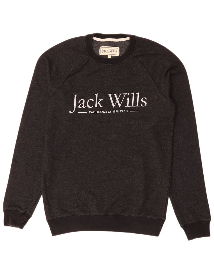 JACK WILLS Suéter gráfico masculino XS preto