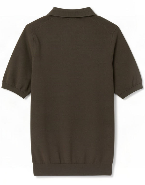 Camisa polo masculina Reiss Lã merino cáqui médio