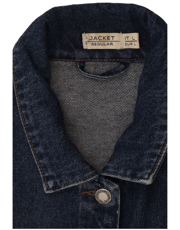 Jaqueta jeans feminina vintage VINTAGE com corte regular UK 16 grande azul