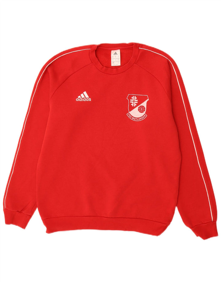 Adidas Mens Graphic Moletom Jumper Médio Algodão Vermelho