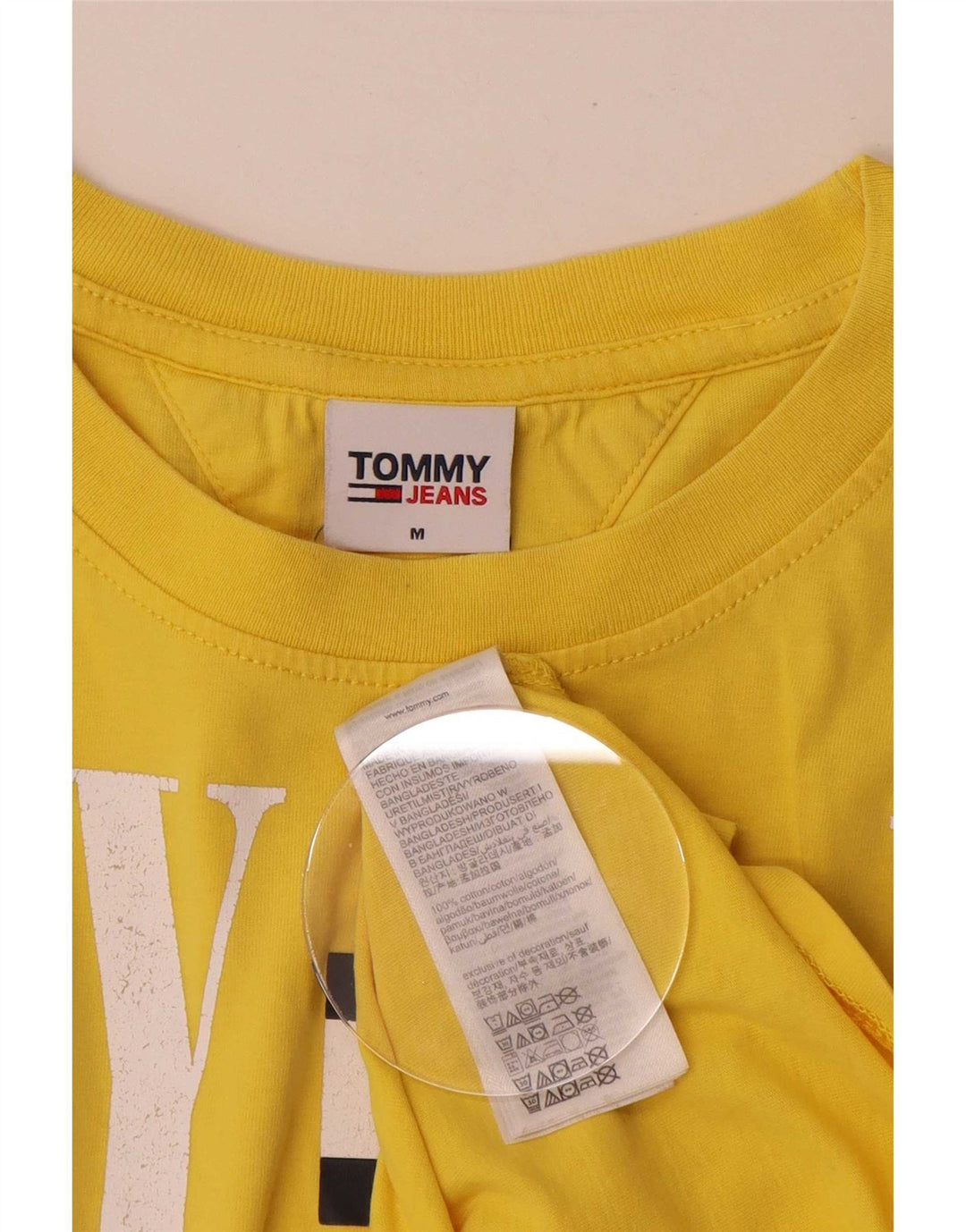 Tommy Hilfiger Camiseta masculina gráfica Top médio algodão amarelo