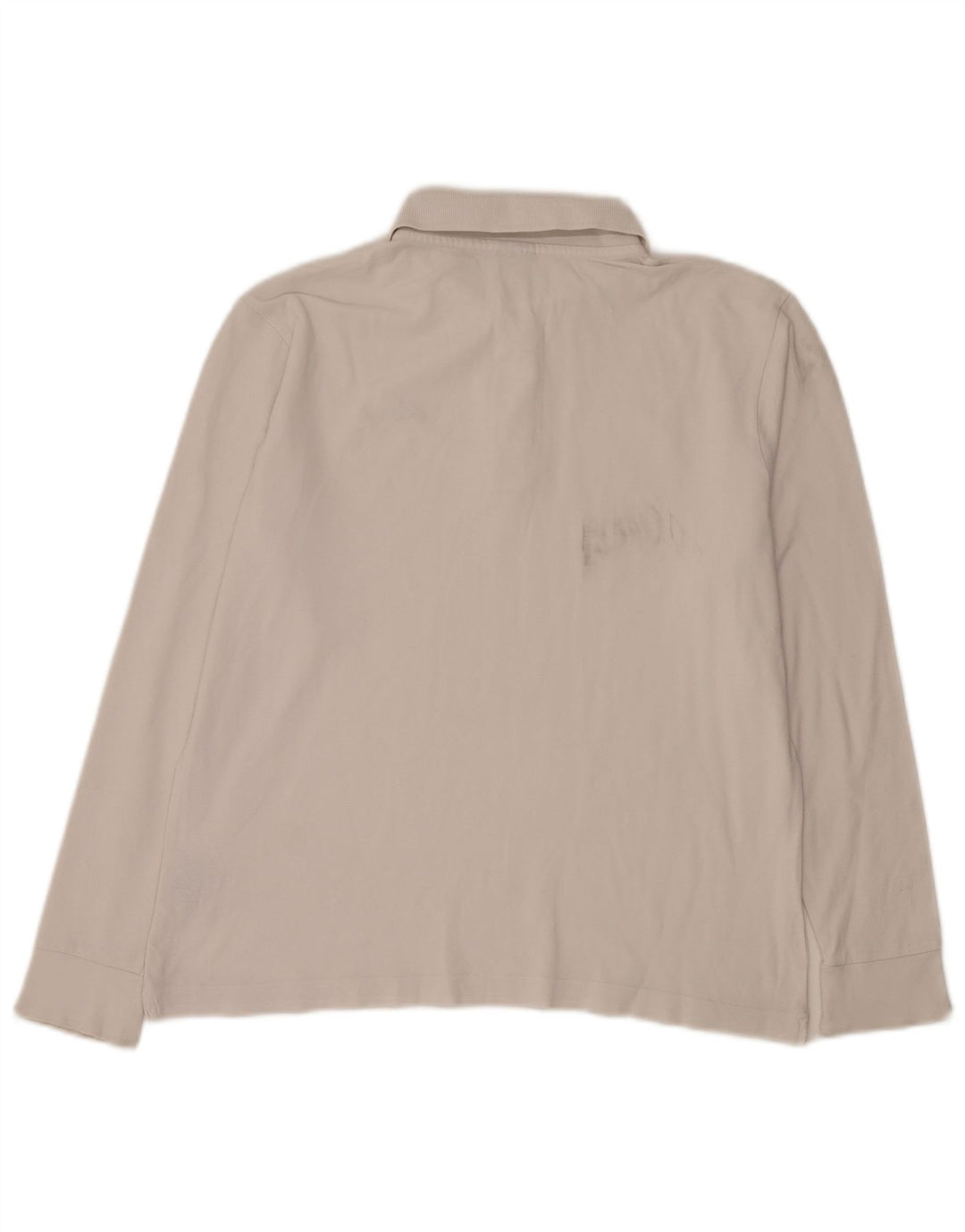 Camisa polo masculina de manga comprida Kappa de algodão branco médio