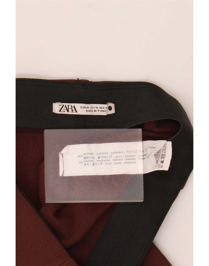 Zara Calça Feminina Flare Casual Médio W28 L32 Marrom Poliéster
