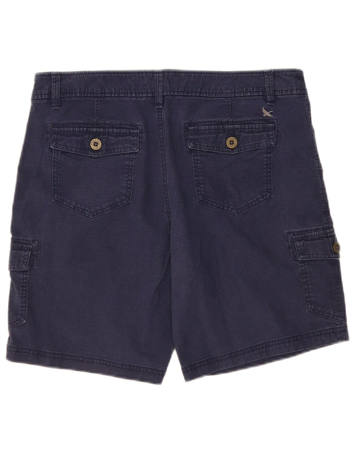 Shorts cargo feminino Eddie Bauer EUA 10 grande W34 algodão azul marinho