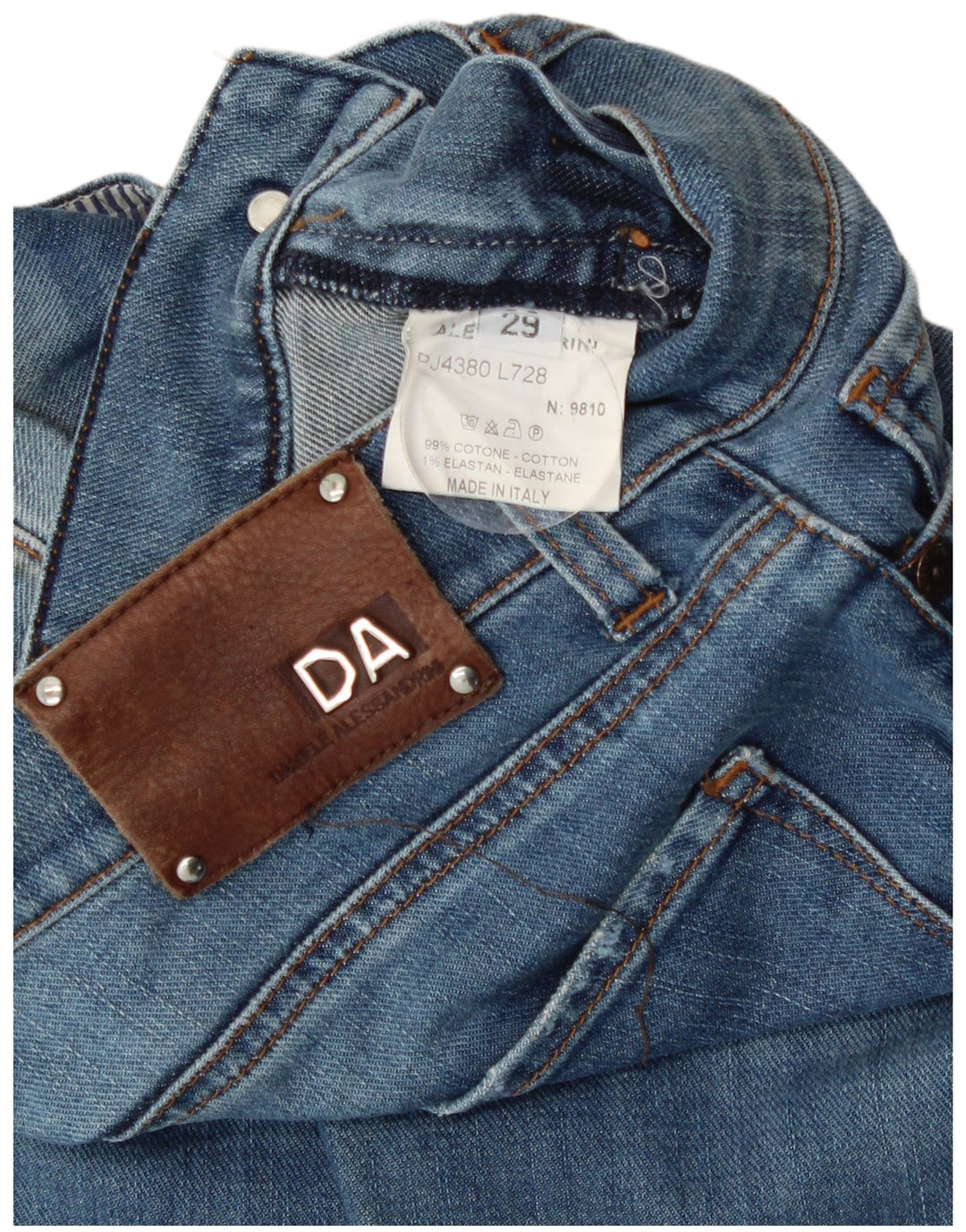 Daniele Alessandrini Calça jeans feminina larga W29 L31 algodão azul