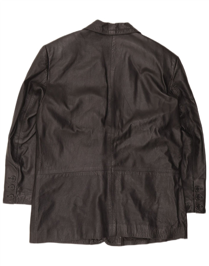 Jaqueta de couro masculina vintage UK 44 2XL couro preto