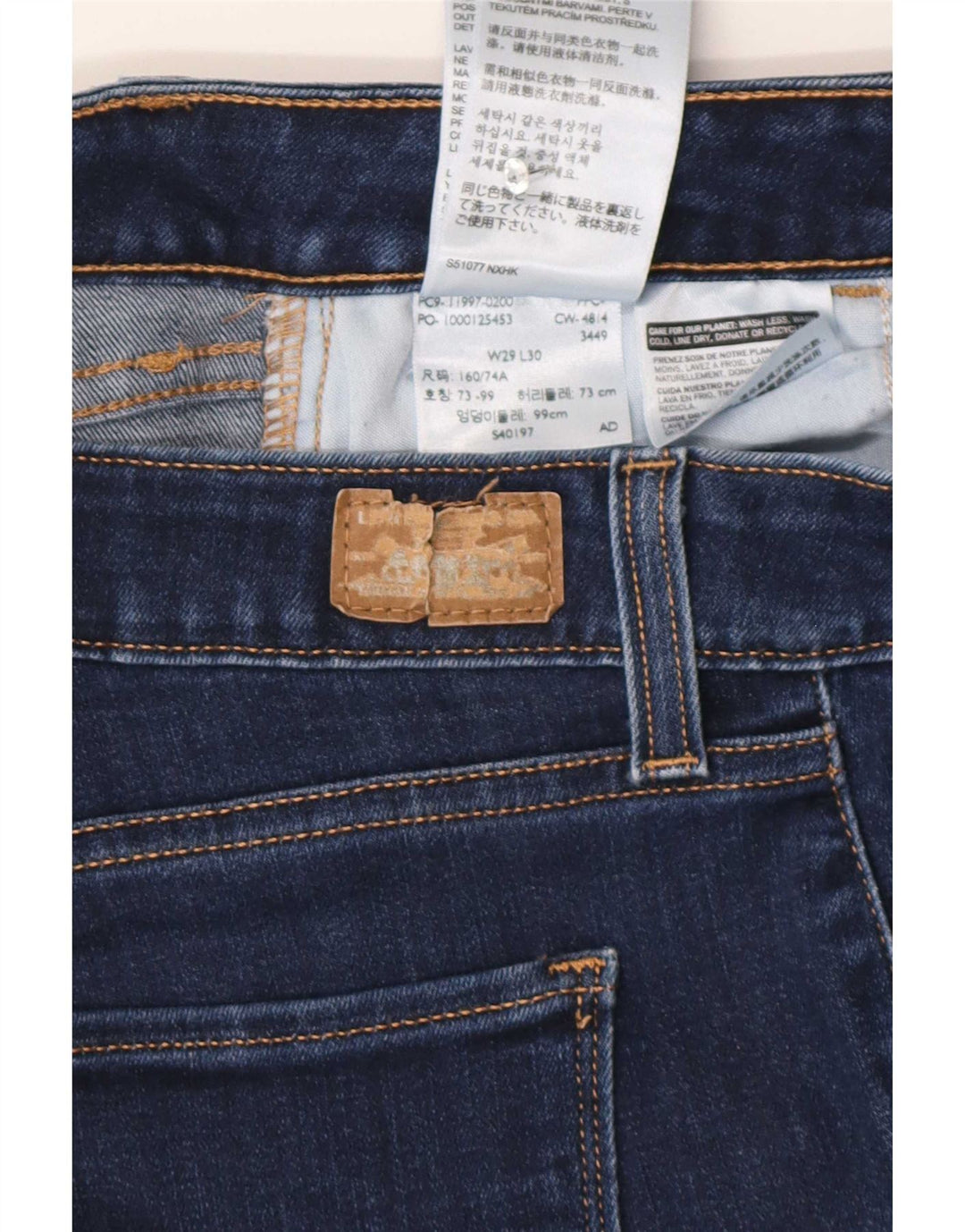 Legging feminina Levi's jeans recortada W29 L26 algodão azul