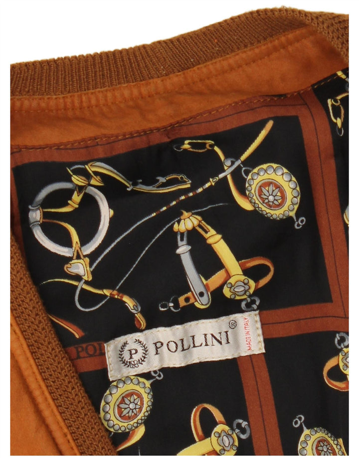 Colete masculino de couro Pollini UK 40 grande marrom