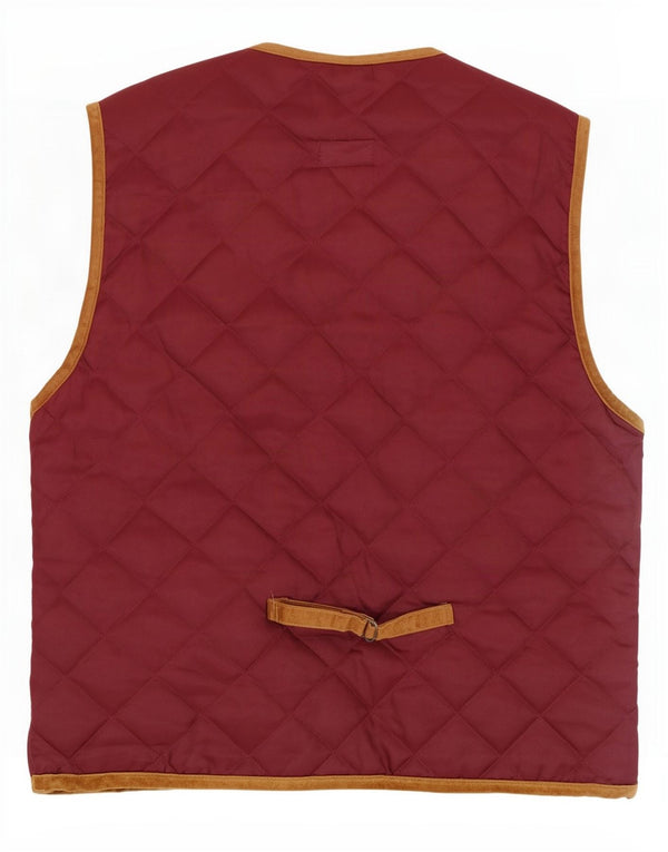 Colete acolchoado masculino vintage UK 42 XL poliamida borgonha