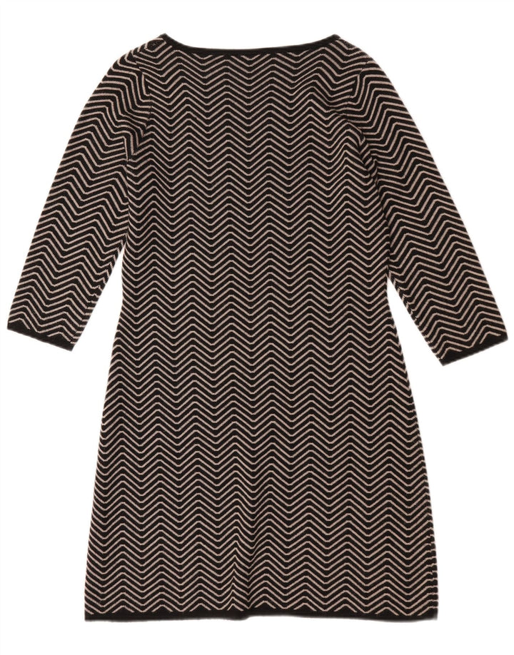Vestido feminino Marks & Spencer Autograph Jumper Reino Unido 12 Médio Preto Chevron