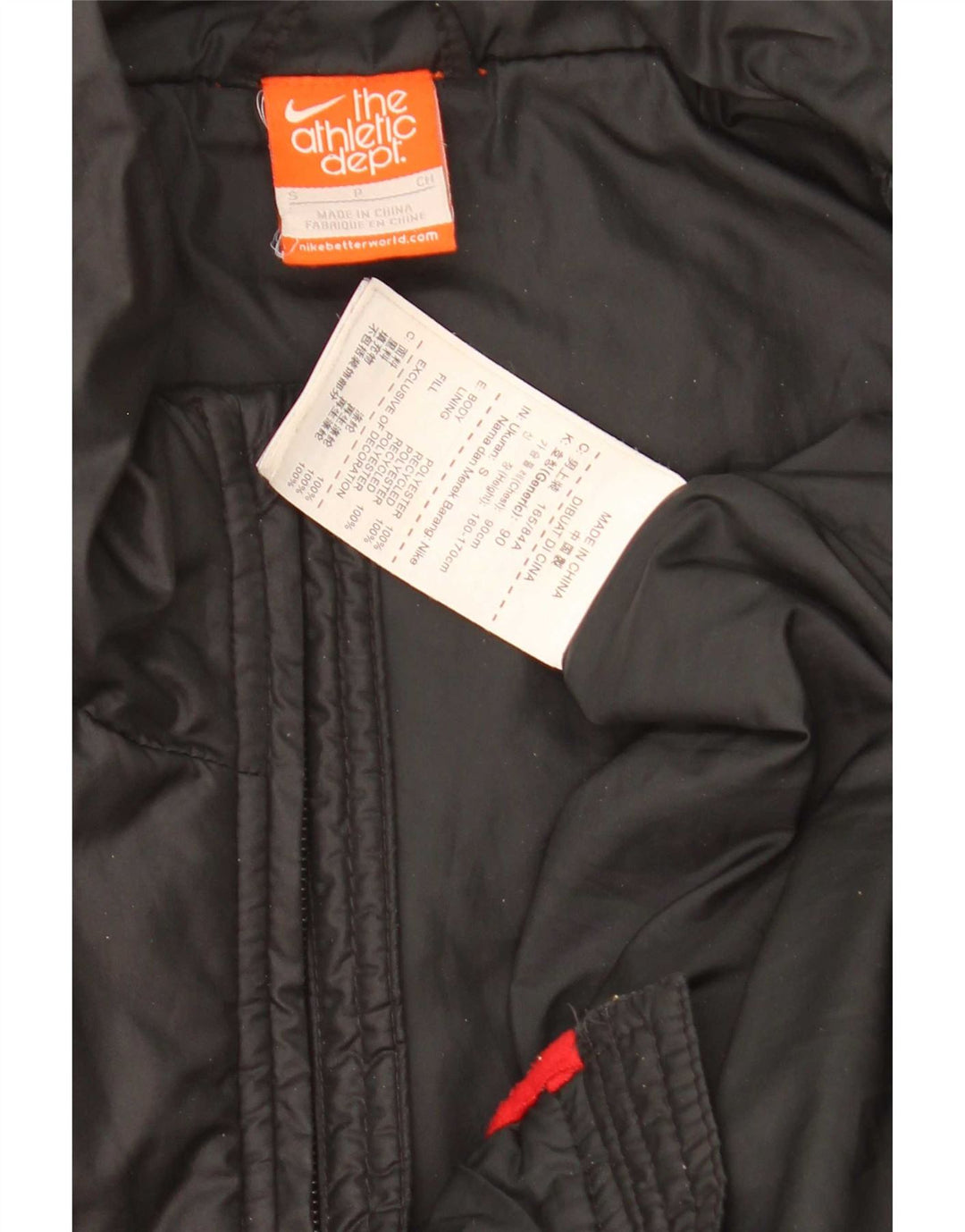 Jaqueta acolchoada masculina Nike UK 36 pequena preta colorblock poliéster