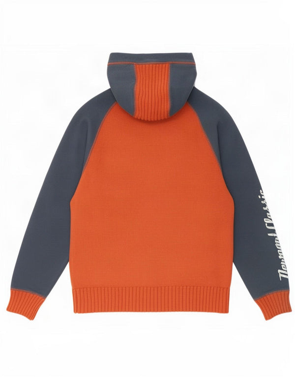 Suéter Reebok Masculino com Capuz Full Zip Cardigan Grande Bloco Colorido Laranja