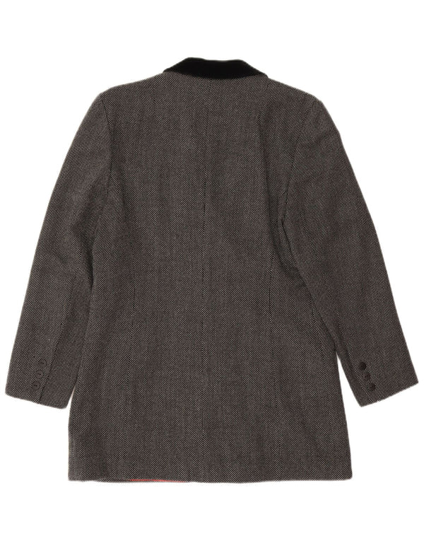 Jaqueta blazer feminina Clementino com peito duplo UE 36 pequena lã cinza