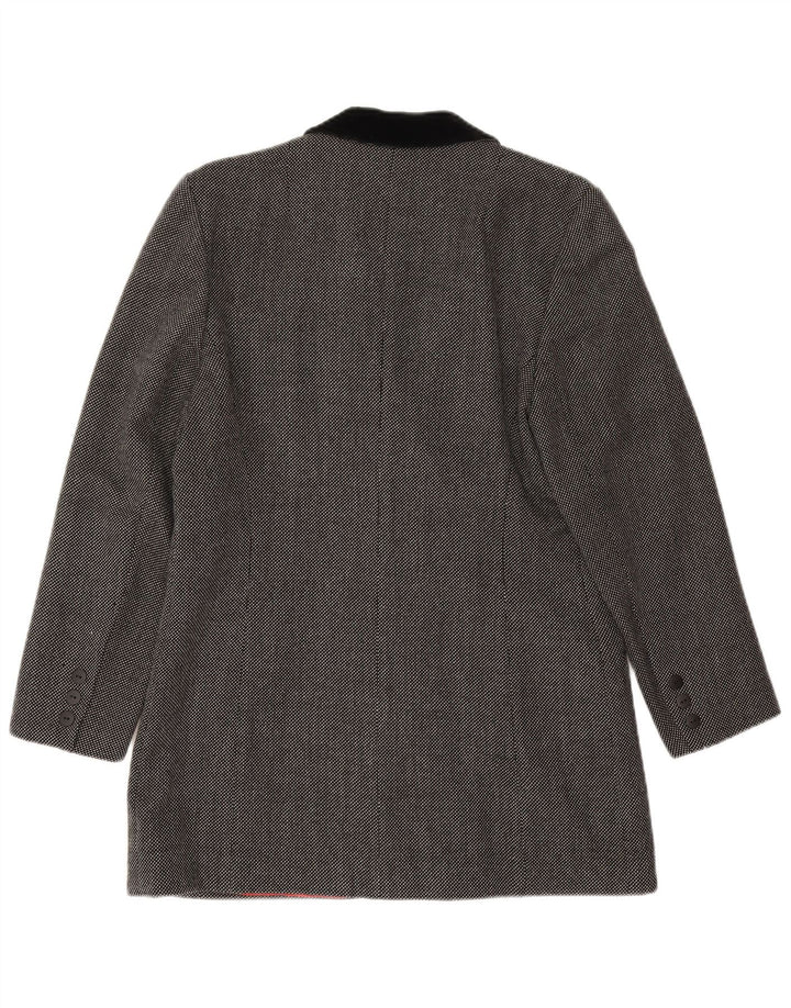 Jaqueta blazer feminina Clementino com peito duplo UE 36 pequena lã cinza