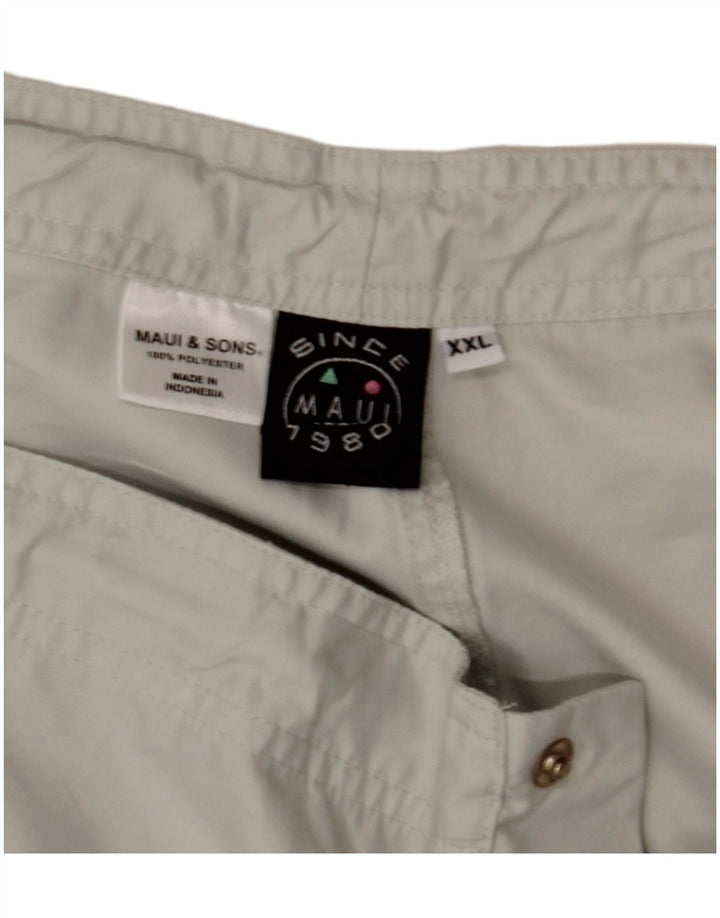 MAUI AND SONS Bermuda cargo masculina 2XL W40 poliéster cinza