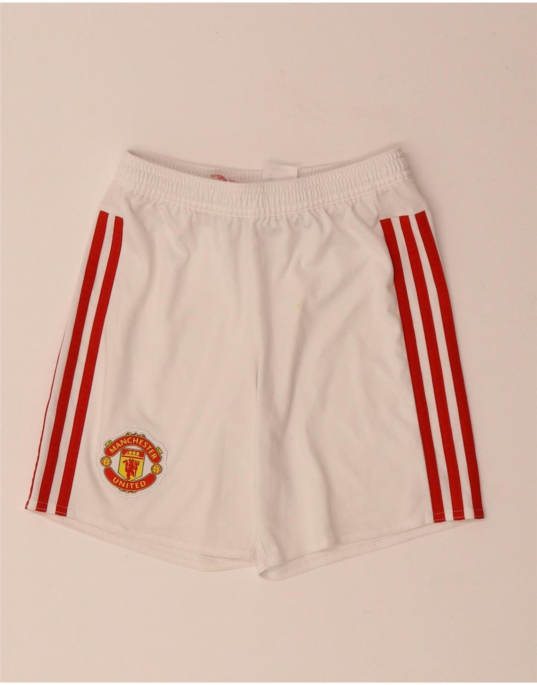 ADIDAS Garotos Manchester United Sport Shorts 9-10 Anos Poliéster Branco