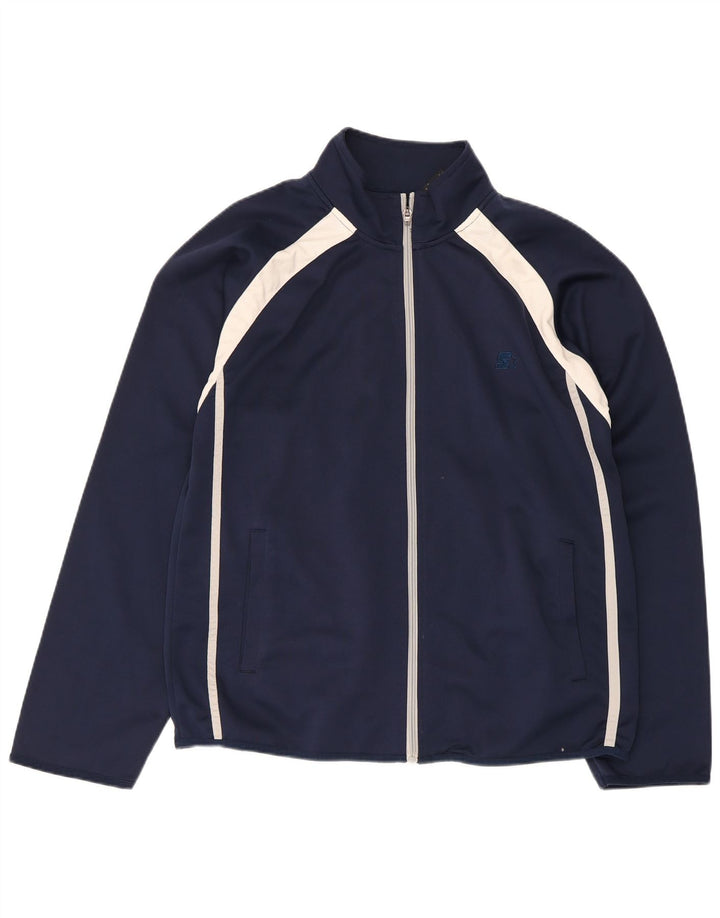 Jaqueta superior de agasalho masculino Starter, poliéster Colourblock azul marinho médio