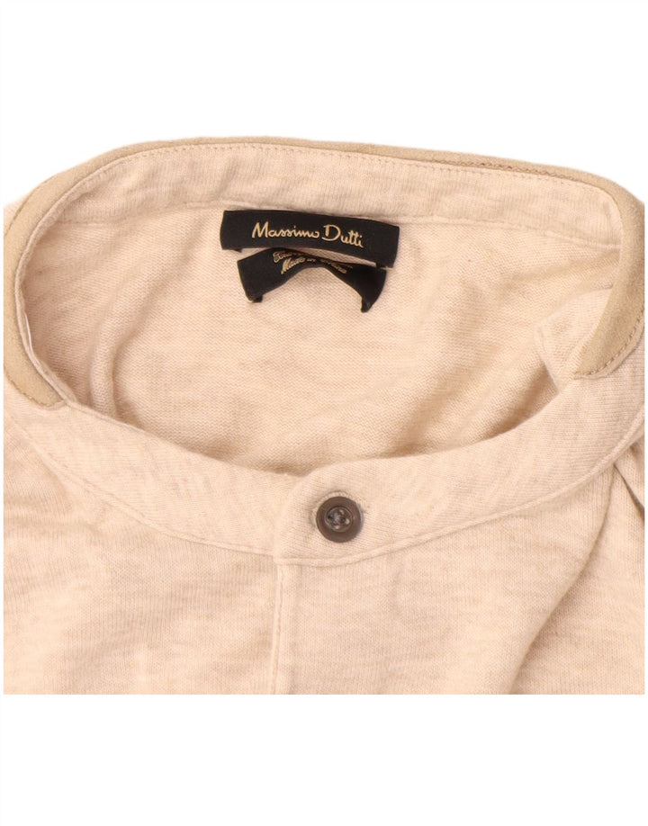 Camisa polo masculina Massimo Dutti grande algodão bege