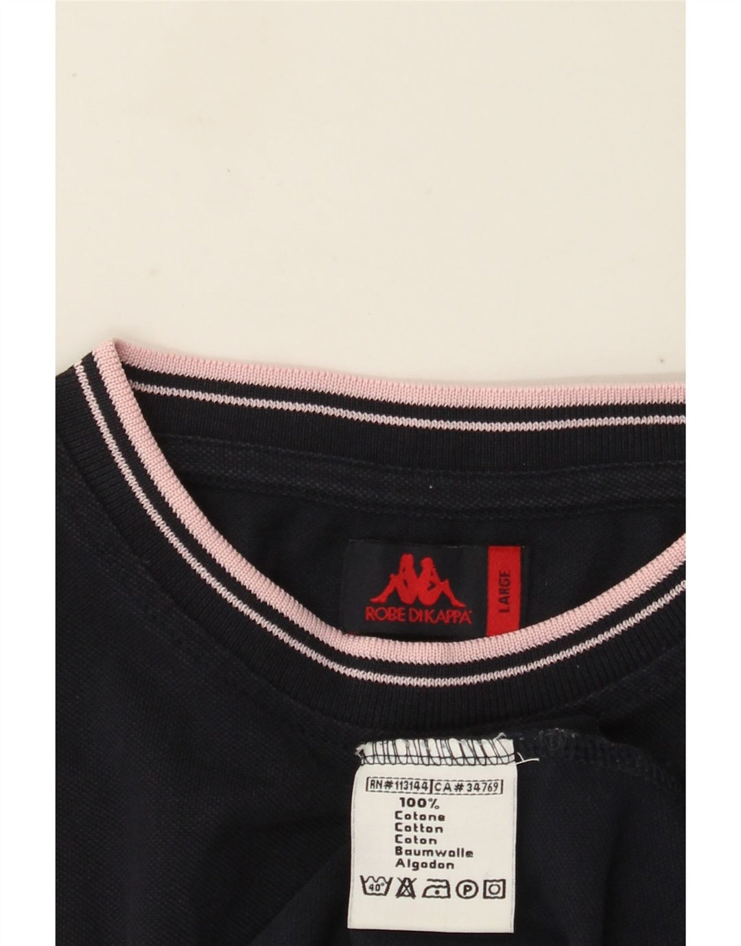 Camiseta masculina Kappa Top grande algodão azul marinho