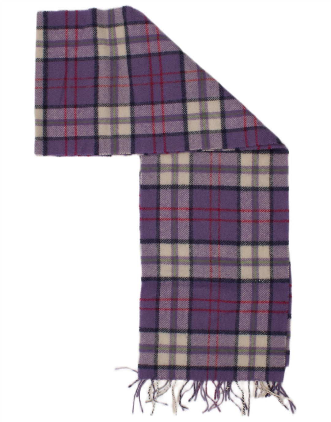 Lenço retangular feminino Johnstons tamanho único lã de cordeiro xadrez roxa